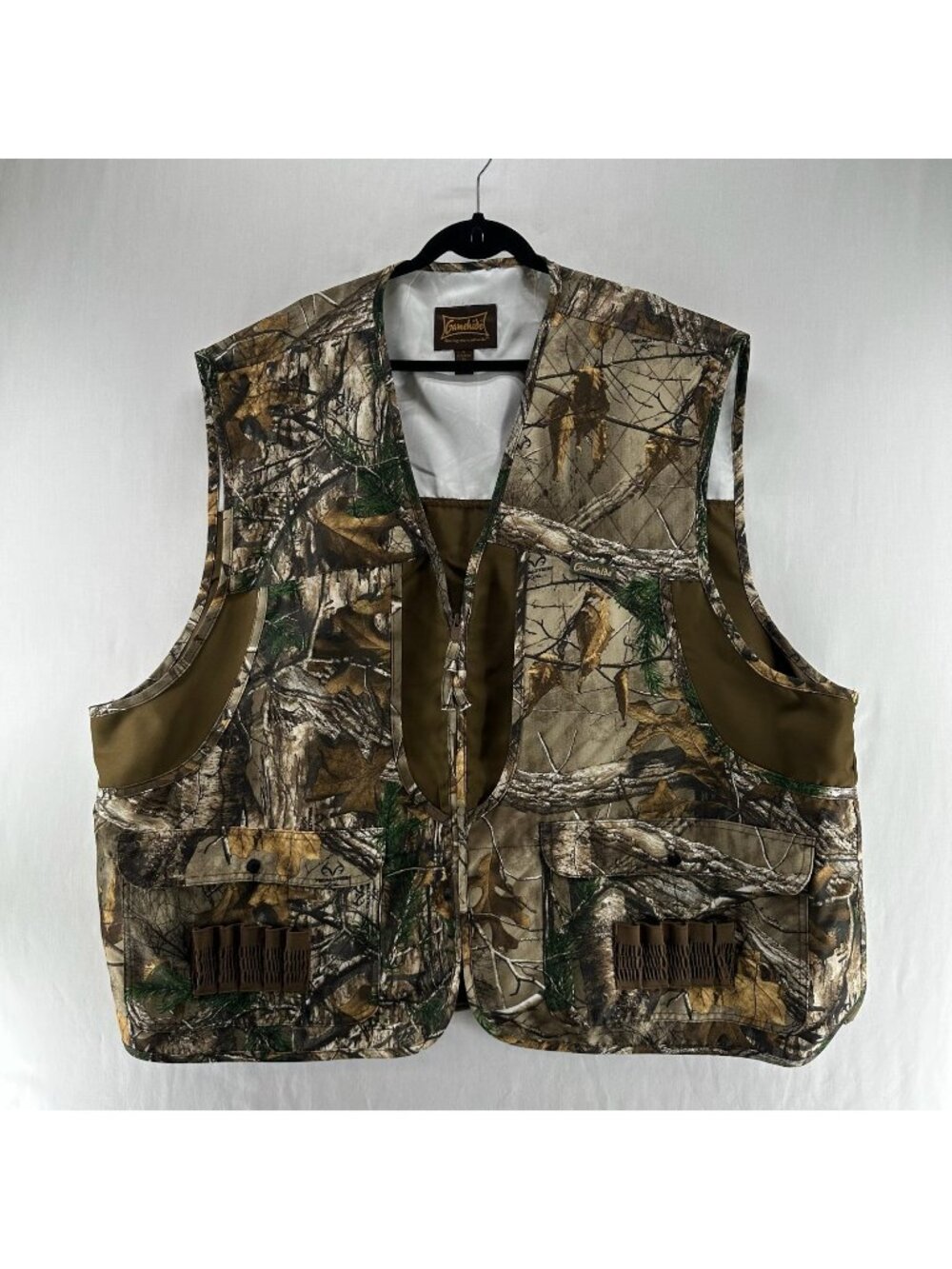 Gamehide Camo Front Loader Hunting Vest Mens 4XL Realtree Edge Shell Loops Brown